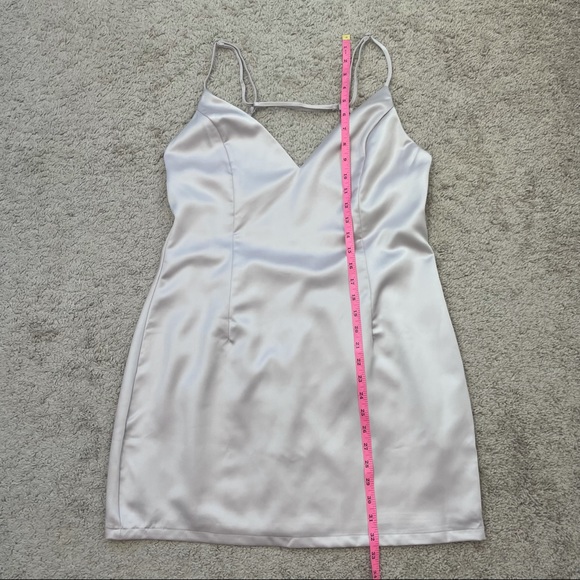 Superdown Nicole Satin Mini Dress in Nude - Picture 8 of 16